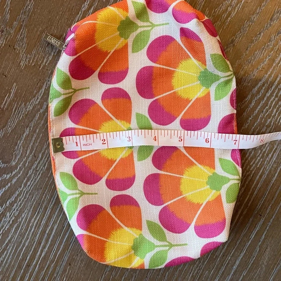 EUC Clinique Floral 7” X 10” Lined Cosmetic / Makeup Bag - Picture 5 of 6